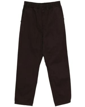 Carhartt Elasticated-Waistband Logo-Patch Pants - White
