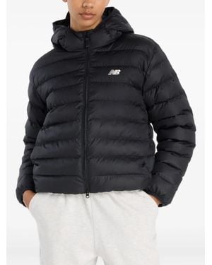 New Balance Sport Essentials Hooded Puffer Jacket - Black