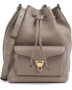 Coccinelle Pebbled-Leather Shoulder Bag - Grey
