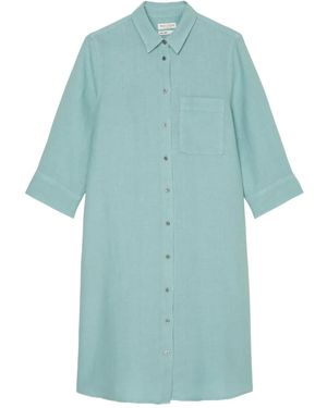 Marc O' Polo Button-Front Mini Dress - Blue