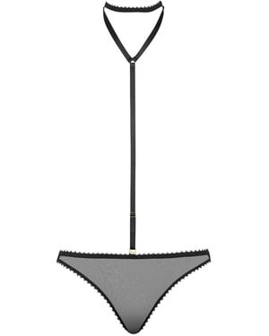 Maison Close Thong And Harness - White