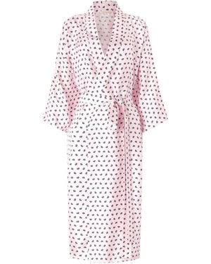 Genny Floral-Print Belted Dress - White