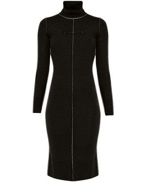 MM6 by Maison Martin Margiela Contrast Long-Sleeved Dress - Black