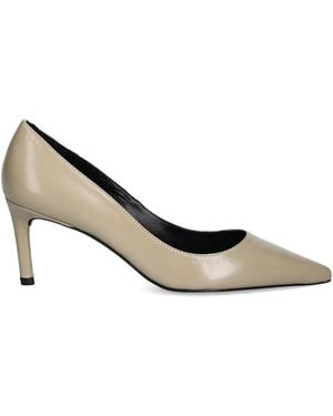 BOSS Pointed-Toe Leather Court Shoes - Metallic