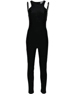 Versace Jeans Couture Crystal-Embellished Halterneck Jumpsuit - Black