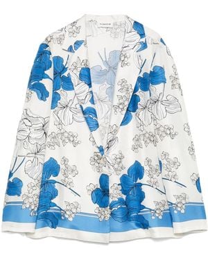 P.A.R.O.S.H. Floral-Print Blazer - Blue