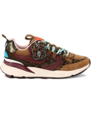 Kurt Geiger Kurt Runner Leopard-Print Leather Sneakers - Brown