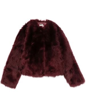 Jonathan Simkhai Natasha Faux-Fur Jacket - Red