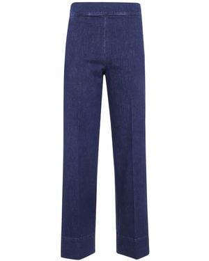 CIGALA'S Elasticated-Waistband Straight-Leg Jeans - Blue