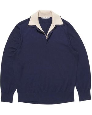 Acne Studios Maglione Con Colletto A Contrasto - Blu