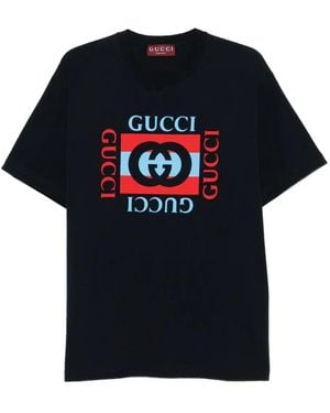 Gucci Logo-print crewneck T-shirt - Negro