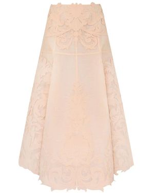 Zimmermann Rebellion Filigree Midi Skirt - White