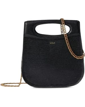 Soeur Cheri Leather Satchel Bag - Black