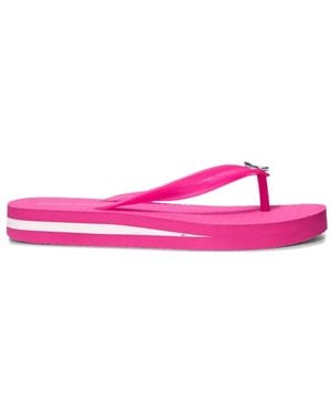 Michael Kors Posie Logo-Plaque Flip-Flops - Pink