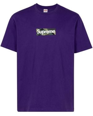 Supreme Box Logo Cotton T-Shirt - Purple