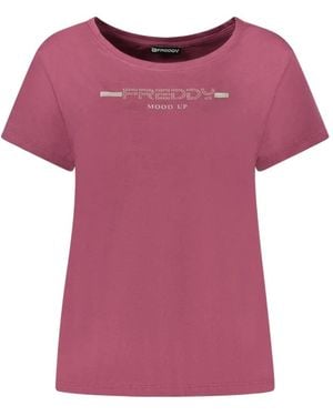 Freddy Rhinestone-Embellished Logo T-Shirt - Pink