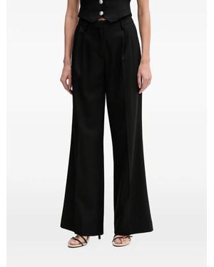 Morgan Wide-Leg Tailored Pants - Black