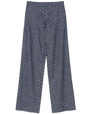 Gucci Pantalones Vaqueros Con Motivo Gg - Azul