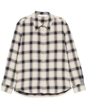 Séfr Wes Check-Print Shirt - White