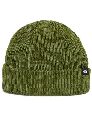 The North Face Logo-Detail Ribbed Beanie - Green