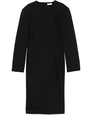 Grifoni Alaina Long-Sleeve Shift Midi Dress - Black