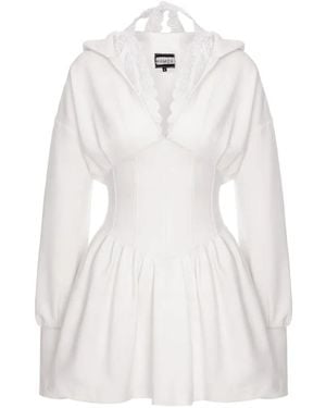 Hamza Karol Hooded Dress - White