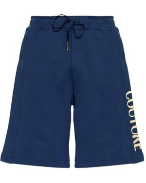 Versace Jeans Couture Short À Détail De Logo - Blue