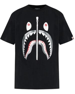 A Bathing Ape Shark Graphic T-Shirt - Black