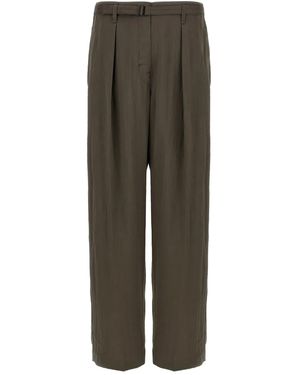 Lemaire Pleated Belted Trousers - Green