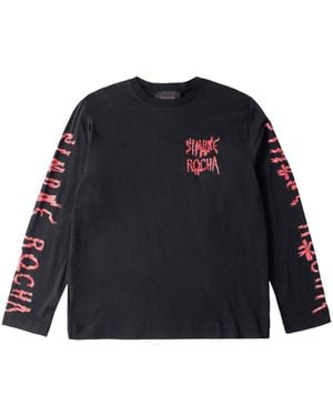 Simone Rocha Ribbon Logo Long-Sleeve T-Shirt - Blue