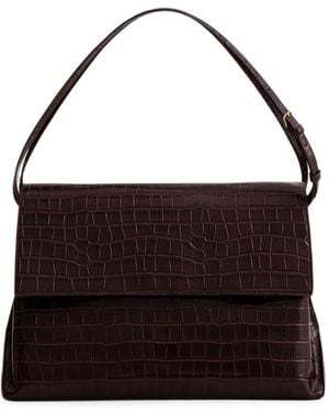 Yu Mei Pania Crocodile-Effect Shoulder Bag - Black