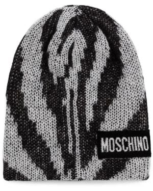 Moschino Berretto Con Applicazione Logo - Nero