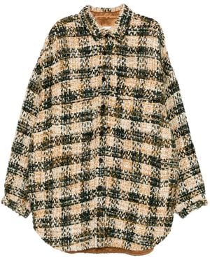 Monse Oversized Shirt Coat - Brown