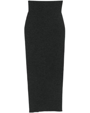 Alberta Ferretti High-Waisted Virgin Wool Maxi Skirt - Black