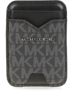 Michael Kors Logo-Monogram Card Holder - Black