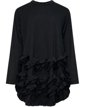Comme des Garçons Draped Ruffled Top - Black