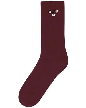 Arte' Hear Logo Ribbed Socks - Purple