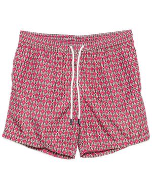 Barba Napoli Floral-Print Drawstring Swim Shorts - Pink