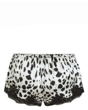 Dolce & Gabbana Leopard-Print Satin Shorts - Black