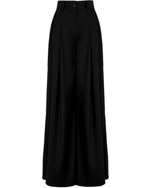 Hamza Pantalon Kimi À Design Plissé - Noir