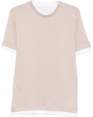 Eleventy Layered Crewneck T-Shirt - Pink