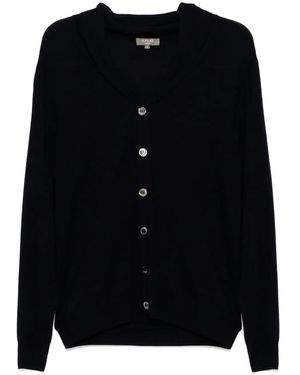 N.Peal Cashmere Shaw Collar Cardigan - Black