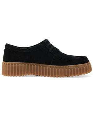 Clarks Torhill Bee Suede Trainers - White