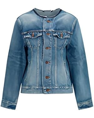 Balenciaga Hourglass Denim Jacket - Blue