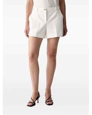 Morgan Short Plissé Shory À Boutons Tressés - White