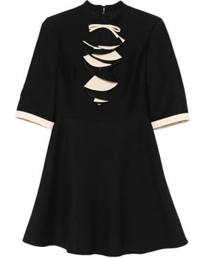 Valentino Garavani Bow-Detailed Ruffled Mini Dress - Black