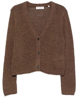 Marc O' Polo V-Neck Chunky-Knit Cardigan - Brown