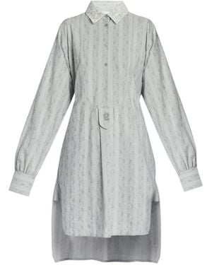 Erdem Striped Collared Dress - Grey