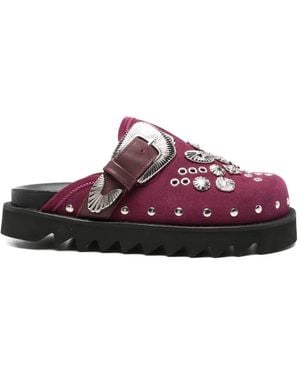 Toga Suede Mules - Purple