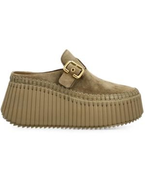 Chloé Nama Buckle Saddle-Stitched Mules - Multicolor